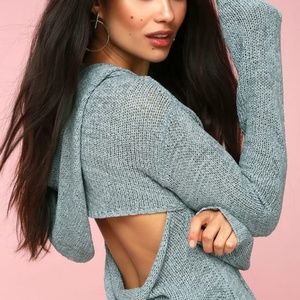 NWT Lulu's open back hooded sweater